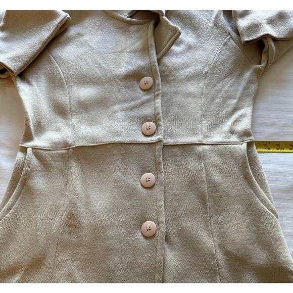 Maclaud Tricot Women's Coat Off White Mid-Length Wool Blend w/Stretch - Picture 3 of 11